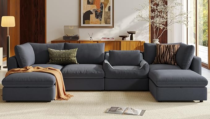 LINSY HOME Oversized Modular Sectional Sofa, Cloud Couch by LINSYHOME