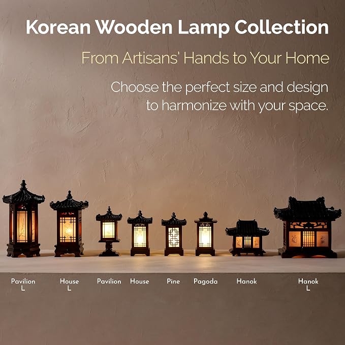 Antique Alive Traditional Korean Wood Lamp | Handmade Asian Oriental Table - Image 6