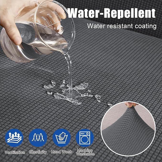 Water Repellent L Shaped Couch Covers, Sofa Seat Cushion Slipcovers, Stretch - Image 2