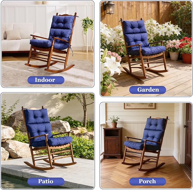 Rocking Chair Cushion, Waterproof and Fade-Resistant Adirondack Rocker Cushions - Image 5