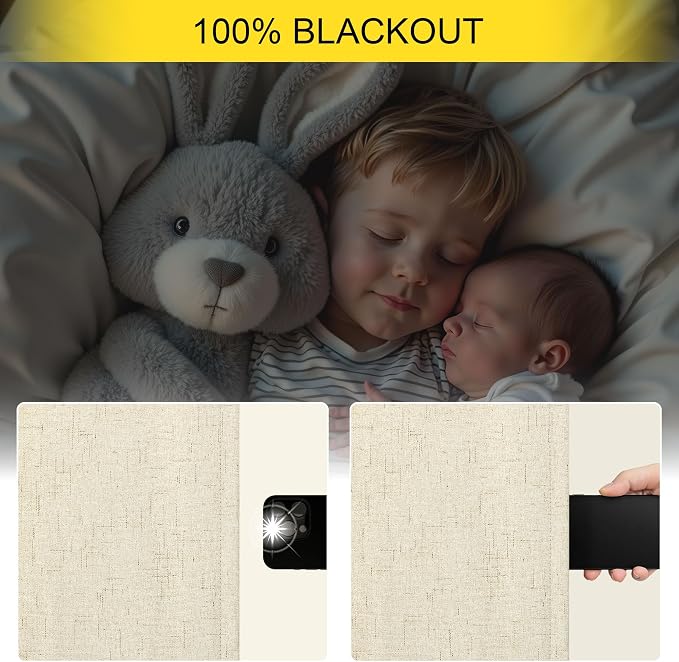 Black Out Curtains 108 Inch Long 2 Panel Set Burlap Primitive Cottage Linen - Image 4