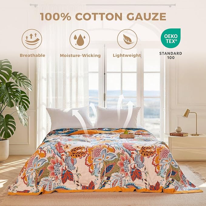 LUTBM Boho Throw Blanket for Bed Cotton Blankets Twin Size for Bedroom Living - Image 2