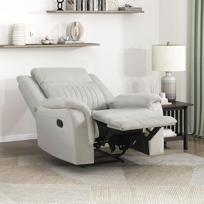 Lexicon Manual Recliner Chair, Polished Microfiber Reclining Sofa Chair - Image 9