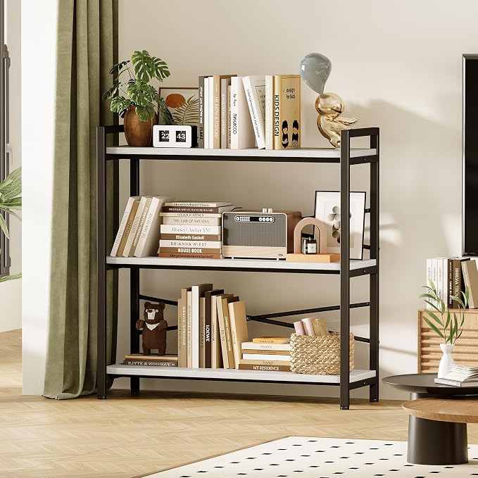 Book Shelf, 3 Tier Bookshelf 31.49" Width, Book Shelf Storage and Organization - Image 2