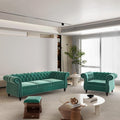 2 Piece Living Room Set, Velvet Chesterfield Sofa Couch Chair by ORRD