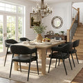 HNY Modern Dining Room Arm Chairs Set of 6, Retro Faux Leather Upholstered by HNY
