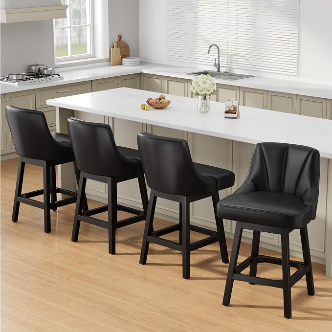 YaFiti Swivel Bar Stools Set of 4, 26 Inch Counter Height Bar Stools - Image 7