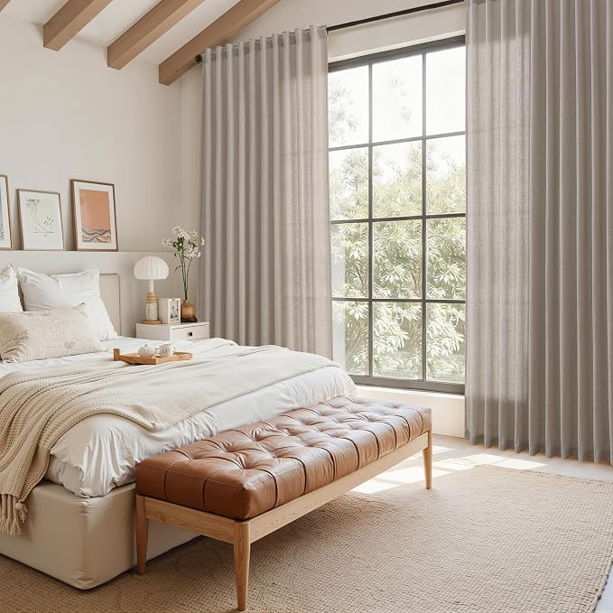 Nanspring Stone Beige Linen Curtains - Image 7