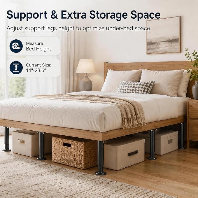 2Pcs Bed Frame Support Leg, Adjustable Height 14" to 23.6", Increase Under-Bed - Image 9
