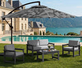 SERWALL 4 Pieces HDPE Outdoor Sofa Set by SERWALL