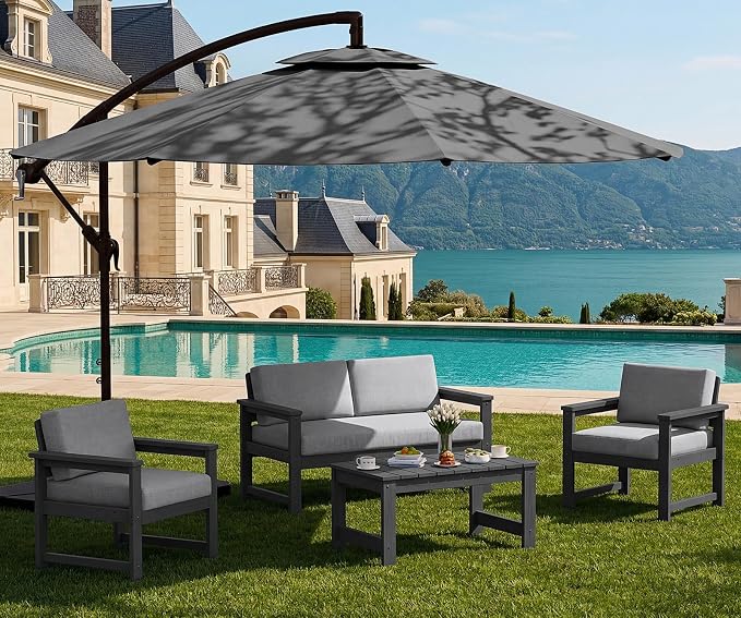 SERWALL 4 Pieces HDPE Outdoor Sofa Set by SERWALL