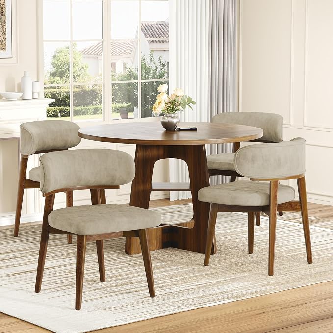 Dining Chairs Set of 2, Modern Upholstered Dining Chairs, Wooden Kitchen Chairs - Image 6