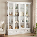 78" Large Storage Cabinet with Glass Doors, China Hutch, Farmhouse Kitchen by ukaocai