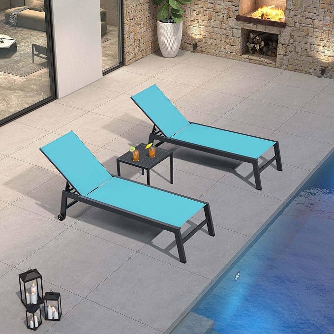 PURPLE LEAF Outdoor Patio Chaise Lounge Set 2 Pieces Pool Lounge Sunbathing - Image 8