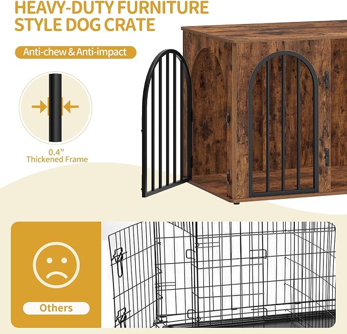 Hzuaneri 31.5'' Wooden Dog Crate Furniture, Indoor Dog Kennel Dogs Cage - Image 6