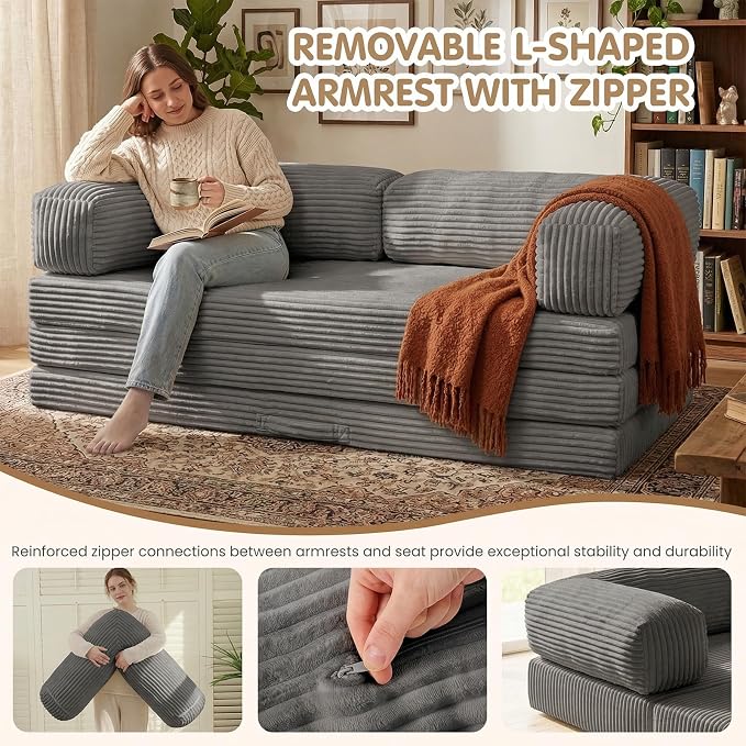 JUIKURY Folding Sofa Bed, Convertible Sleeper Chair - Image 4