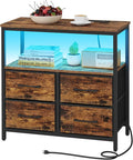 TUTOTAK LED Night Stand with Charging Station, Large Nightstand with USB and by ChoosetutotakFurnitureBuildYourCozyHome