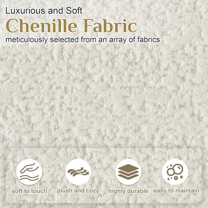 131" Oversized Sectional Sofa for Living Room, Modern Luxury Plush Chenille - Image 4