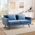 Tbfit 65" W Loveseat Sofa, Velvet Mid Century Modern Love Seat Couches by TBfit