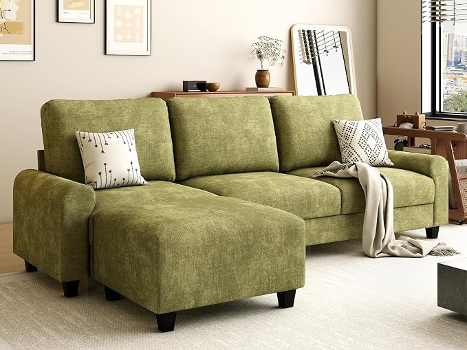 EASE MOOSE 100" Chenille L-Shaped Sectional Sofa, Modern Deep Seat Modular Couch by EASEMOOSE