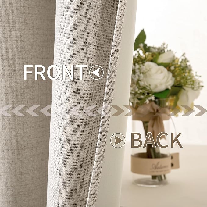MIULEE 90 Inches Linen Textured Curtains - Image 6