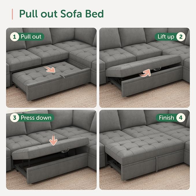 HONBAY Modular Sectional Sleeper Sofa - Image 4