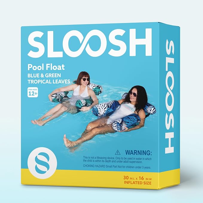 SLOOSH Inflatable Pool Floats Adult, 2 Packs Floating Lounge Chairs, Blow up - Image 9