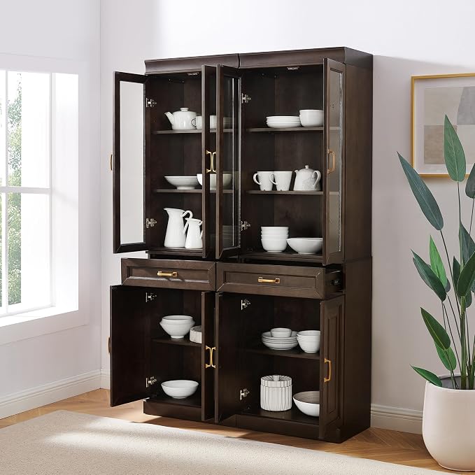 Crosley Furniture Stanton 2-Piece Glass Door Kitchen Storage Pantry Cabinet - Image 8
