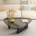 EASYSOUL Modern Glass Coffee Table, 44.88" D x 32.28" W x 15.75" H, Abstract by EASYSOUL