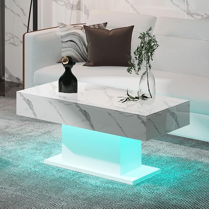 HedoAjim Led Coffee Table for Living Room, Living Room Table Rectangular Center - Image 7