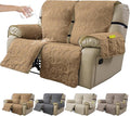 100% Waterproof Loveseat Recliner Cover, 4-Piece Split Reclining Couch Covers by YUEANG