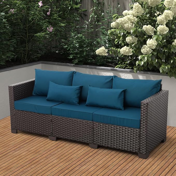 Rattan Star Outdoor Couch 3 Seater Sofa Outdoor Furniture Deep Seat High - Image 4