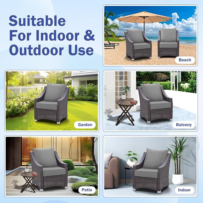 IASEAHK Outdoor Seat Cushion Set, Waterproof & Fade Resistant Patio Chair - Image 7