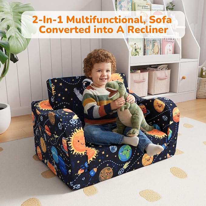 MeMoreCool Folding Kids Couch – 2-in-1 Toddler Sofa Bed & Lounge Chair | - Image 5