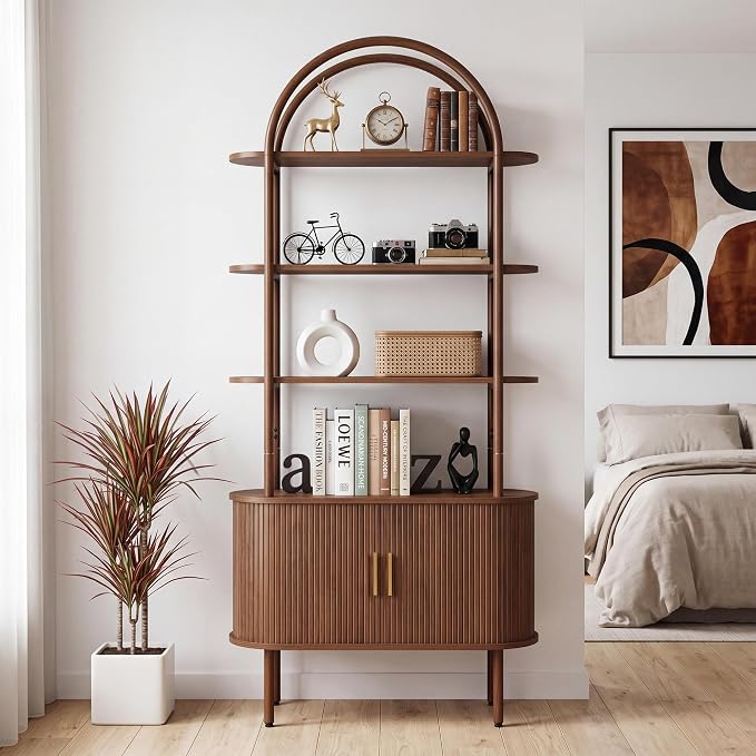 71" Tall Fluted Arched Bookshelf by JanmerHome