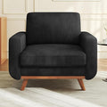 Vesgantti 38.5" Accent Chair Black, Comfy Corduroy Single Sofa Seat by Vesgantti
