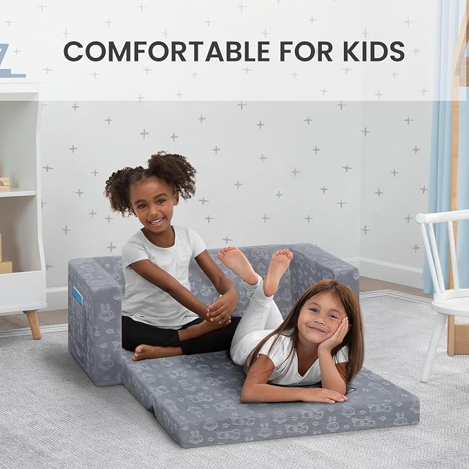 Delta Children - Serta Perfect Sleeper Kids 2-Seater Sofa, Convertible 2-in-1 - Image 4