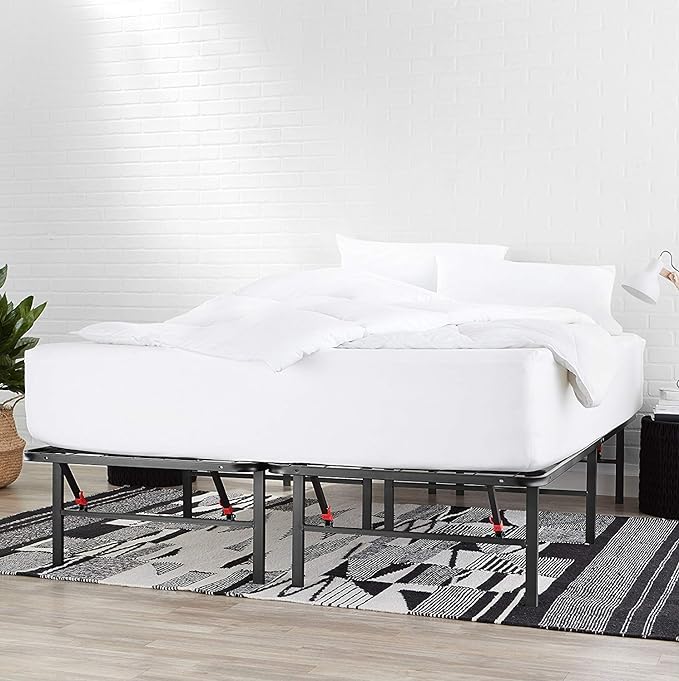 Amazon Basics Bed Frame with Storage, Foldable Metal Platform, Sturdy Steel - Image 2