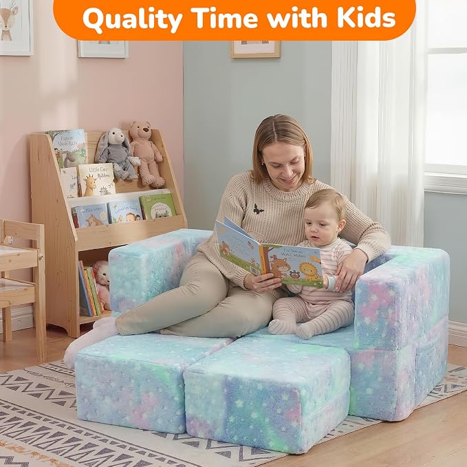 MeMoreCool Kids Sofa Couch, Glow in Dark Couch Sofa, Modular Convertible Kids - Image 7
