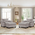 Oversized Accent Chair with Ottoman Set of 2, Upholstered Armchair with Extra by choairy