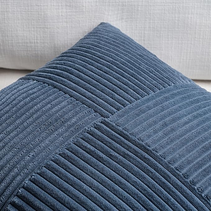 Fancy Homi 2 Packs Dusty Blue Lumbar Decorative Throw Pillow Covers 16x28 Inch - Image 3