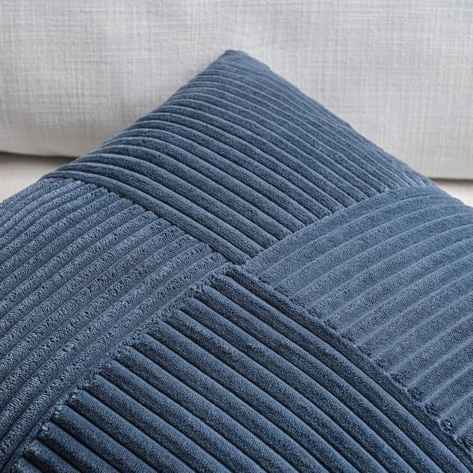 Fancy Homi 2 Packs Dusty Blue Long Lumbar Decorative Throw Pillow Covers 16x24 - Image 3
