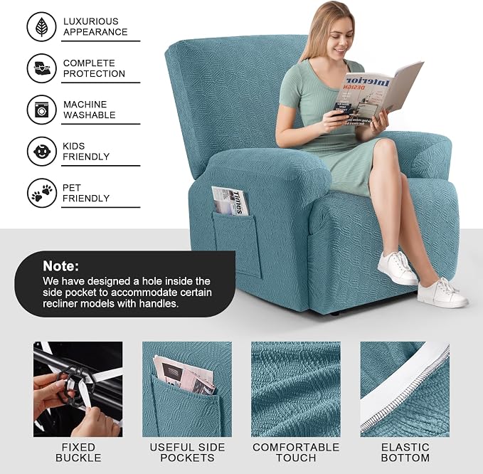 Timeles Recliner Covers Recliner Chair Covers Reclining Couch Covers Sofa - Image 3