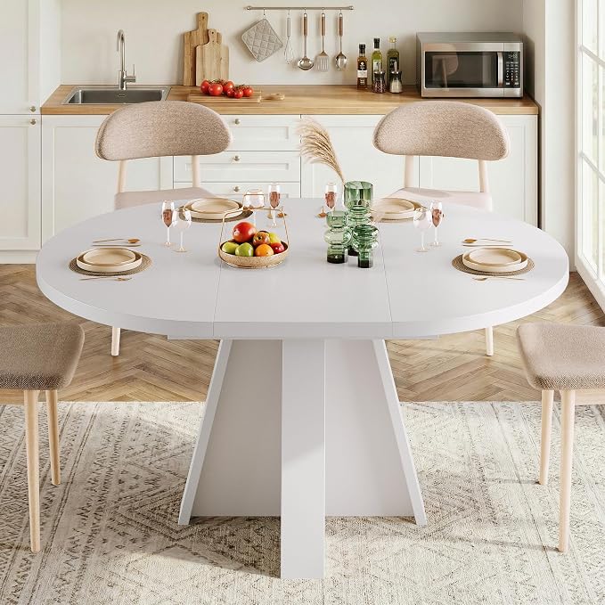 iPormis 43.3in-59in Extendable Round Dining Table - Image 3