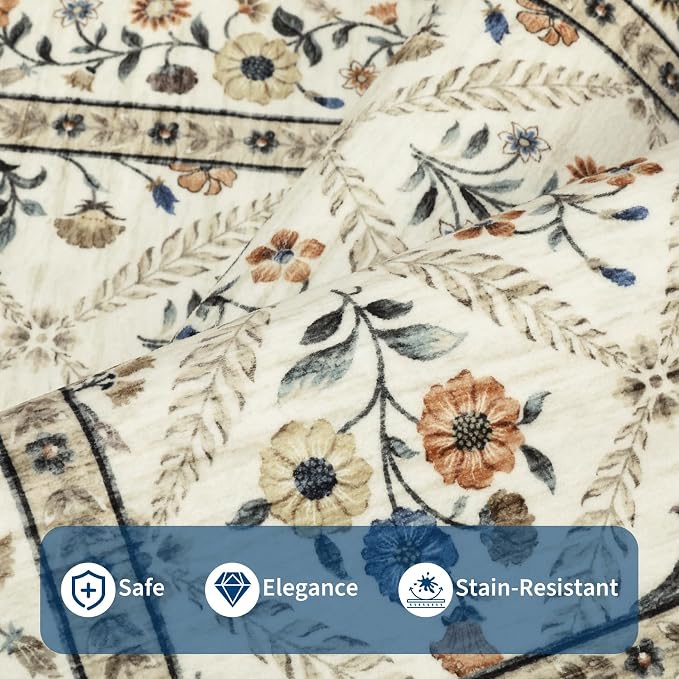 Washable Kitchen Rugs Non Slip 2x6 Hallway Runner Rug Stain Resistant Low Pile - Image 4