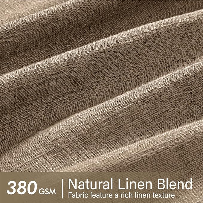MIULEE Pinch Pleated Thick Linen Curtains 90 Inches Long 2 Panels - Image 4
