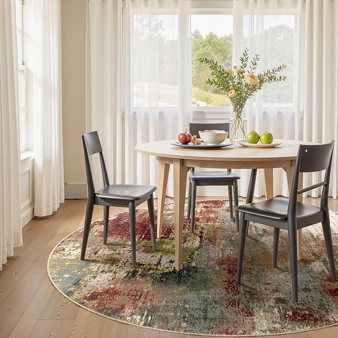 Washable Area Rugs 8ft Non-Slip Modern Abstract Soft - Image 2