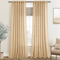 Tan Linen Curtains 120 inches Long by Jolilight