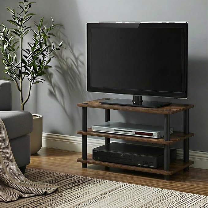 Furinno Turn-N-Tube TV Stand, 3-Tier Corner Entertainment Center - Image 2