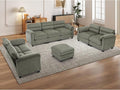 HAOMARKETS Corduroy Sofa Set, Upholstered Ottoman, Loveseat Set of 2, and by HAOMARKETS
